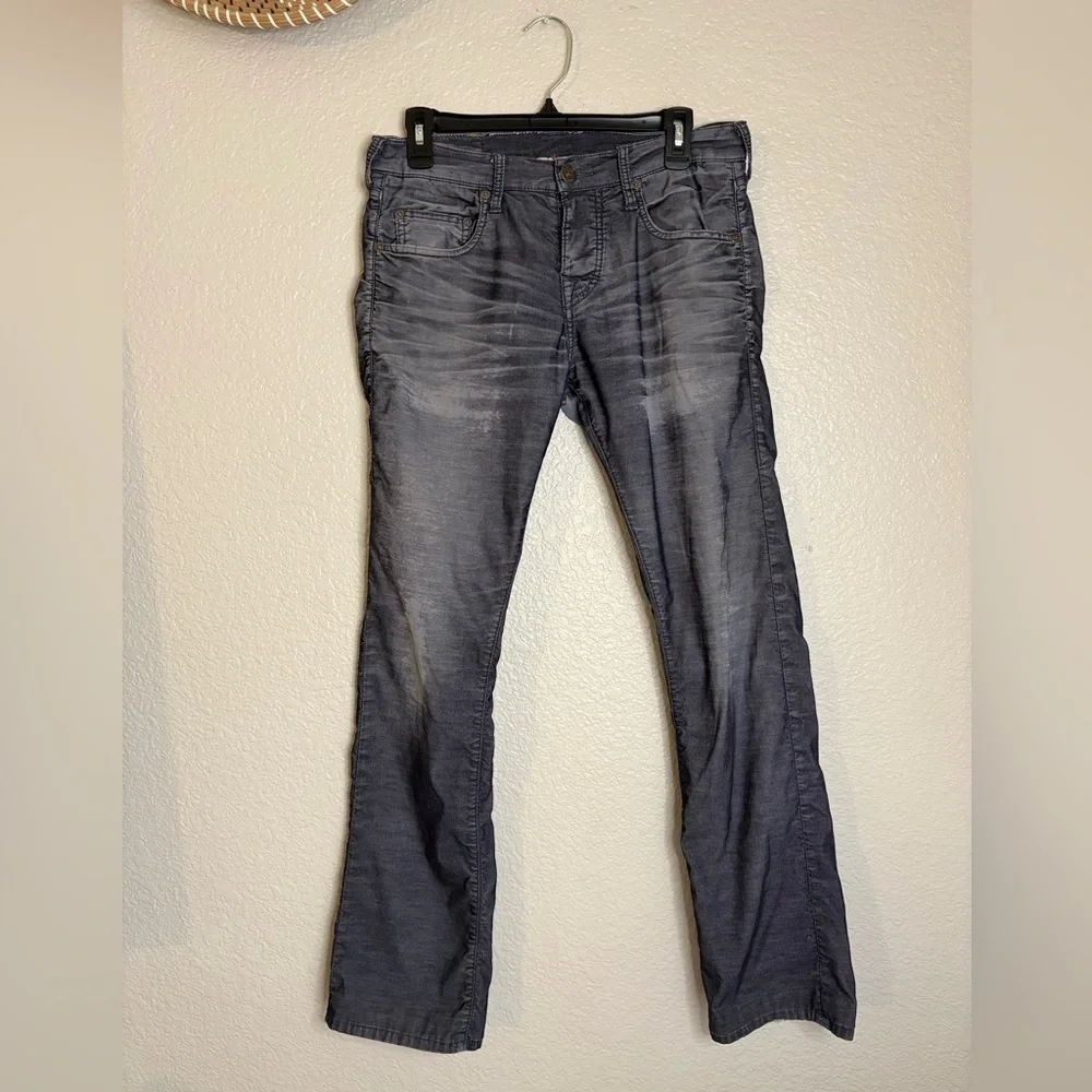True Religion Pants Mens 28 Gray Cotton Bobby Pockets Straight Leg Y2K